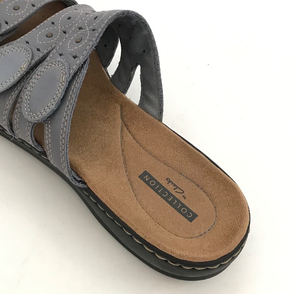 CLARKS Leather Comfort Sandals Leisa Cacti Q Slip On Slide Sandals Size 9.5 - Picture 3 of 16